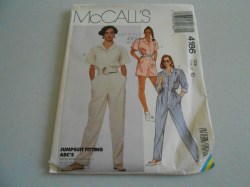4186 1989 SS-LS BUTTON JUMPSUIT LENGTHS PATTERN 12 34